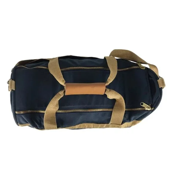 Boyt Unisex Blue Brown Double Handles Detachable Adjustable Strap Duffle Bag